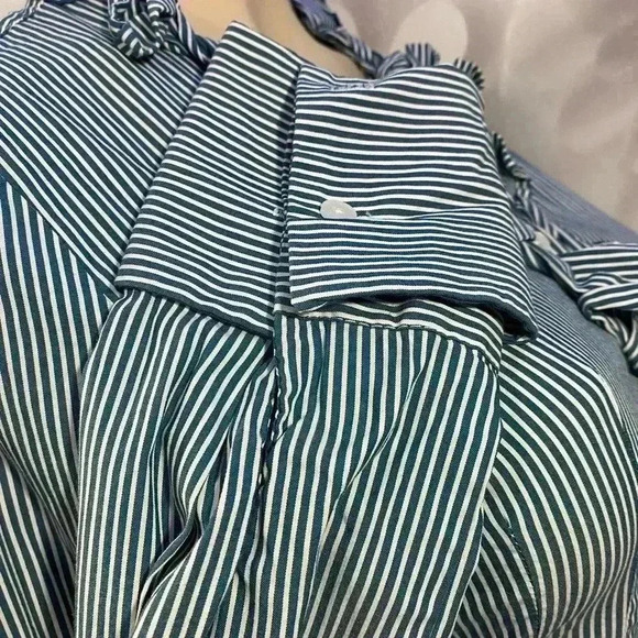 Express Design Studio Striped Ruffled Blouse - Picture 6 of 9